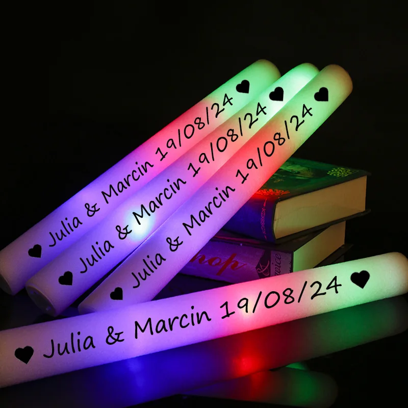 12/15/30/60 Uds. Barras luminosas LED a granel coloridas RGB barra de espuma brillante tubo de animación luz oscura para suministros de fiesta de boda de cumpleaños de Navidad
