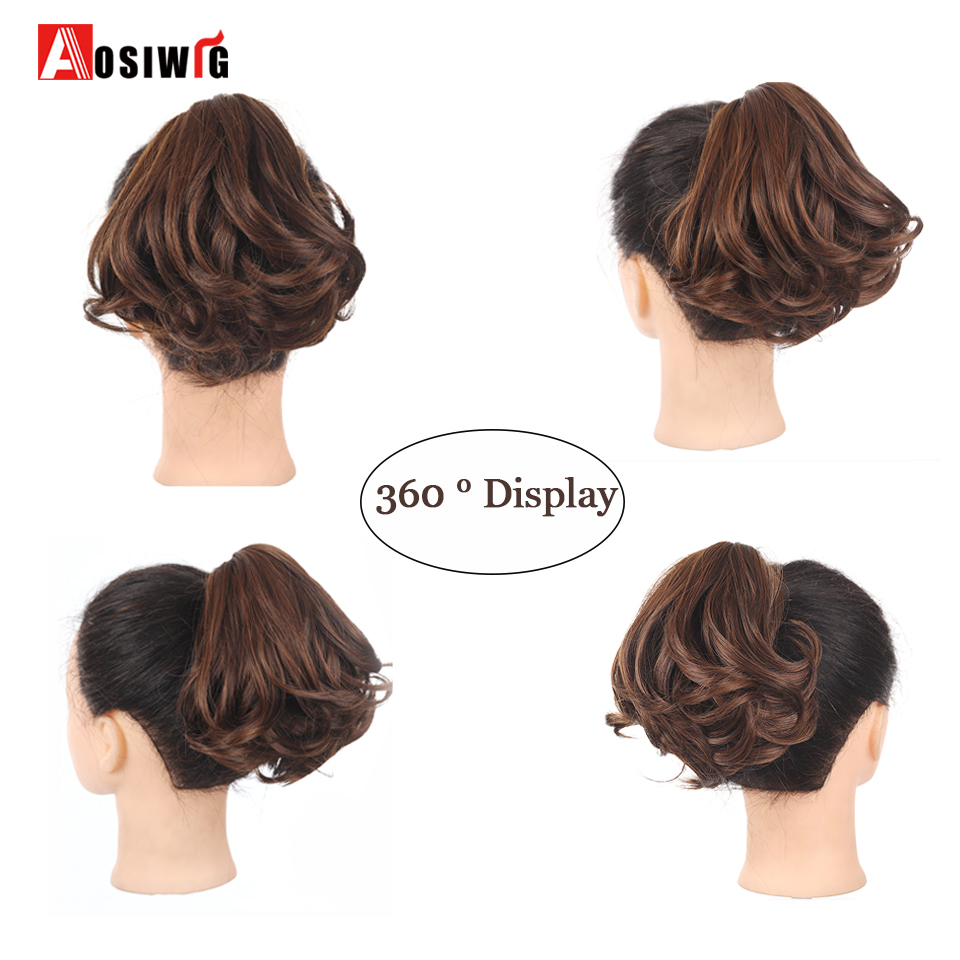 Extensión de cabello de cola de caballo corta rizada con Clip de garra sintética para mujer, postizo de cola de caballo