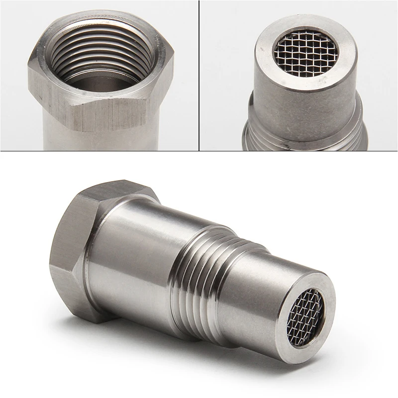 Adaptador do sensor do oxigênio do aço inoxidável, espaçador do sensor do O2, conversor catalítico do Bung, luz da verificação do motor, M18 X 1.5, 1PC
