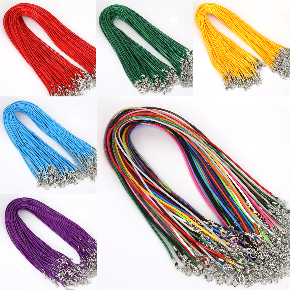 10 pçs/lote correntes de couro falso pulseira gargantilha colar com fecho lagosta diy jóias fazendo descobertas cordão corda 1.5mm