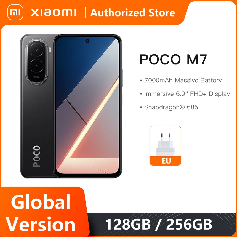 【Мировая премьера】POCO M7 Global Version Смартфон Snapdragon 685 Аккумулятор 7000 мАч Погружной 6,9-дюймовый дисплей FHD + NFC Зарядка 33 Вт