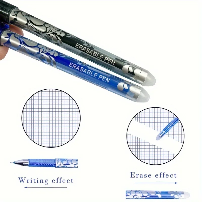 6pcs 0.5mm Erasable GEL ชุดปากกา 6 สีหมึกเขียนปากกาเจลเติมแท่งล้างทําความสะอาดได้ Handle สําหรับโรงเรียนเครื่องเขียนอุปกรณ์สํานักงาน