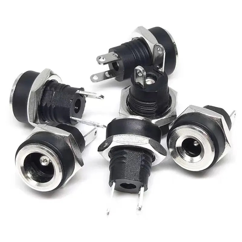 DC-022B DC電源ソケット,2ピン,5.5x2.1mm, 5.5x2.5mm,耐熱性銅充電ベース