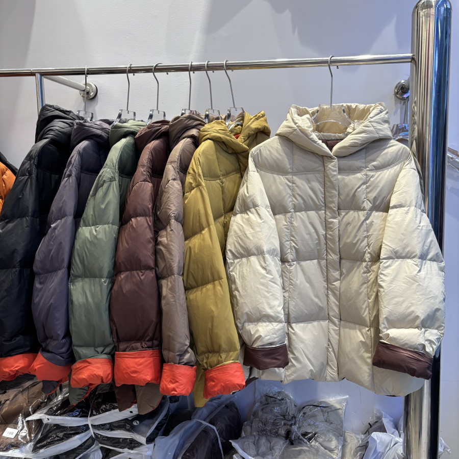 Schinteon Damen-Daunenjacke, lässig, locker, Übergröße, warm, Herbst-Winter, Oberbekleidung, weiße Entendaunen mit Kapuze, modischer Mantel, 2024, Neu