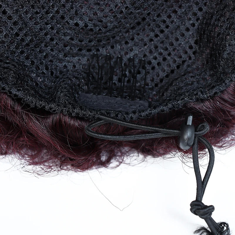 Afro Puff cordón cola de caballo cabello humano brasileño rizado cordón cola de caballo Afro Puff moño moño Accesorios