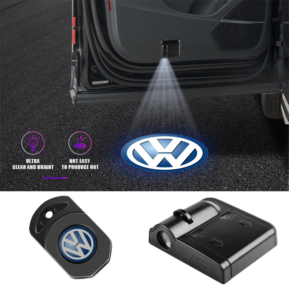 Proyector de luces de bienvenida para puerta de coche, accesorios para Volkswagen VW Golf 5 6 Jetta Polo Caddy GTI Bora MK7 Passat, 1/2 piezas
