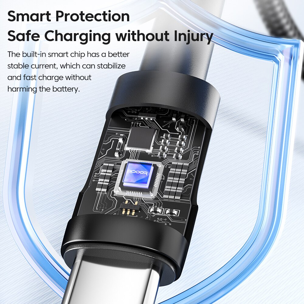 Toocki 2 uds 3A Cable USB tipo C para Realme Xiaomi Samsung Cable de carga rápida cargador USB C Cable de datos para iPad Samsung Poco 1m 2m
