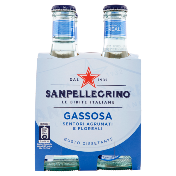 Gassosa kohlensäure haltiges Getränk 4x200ml-san pellegrino