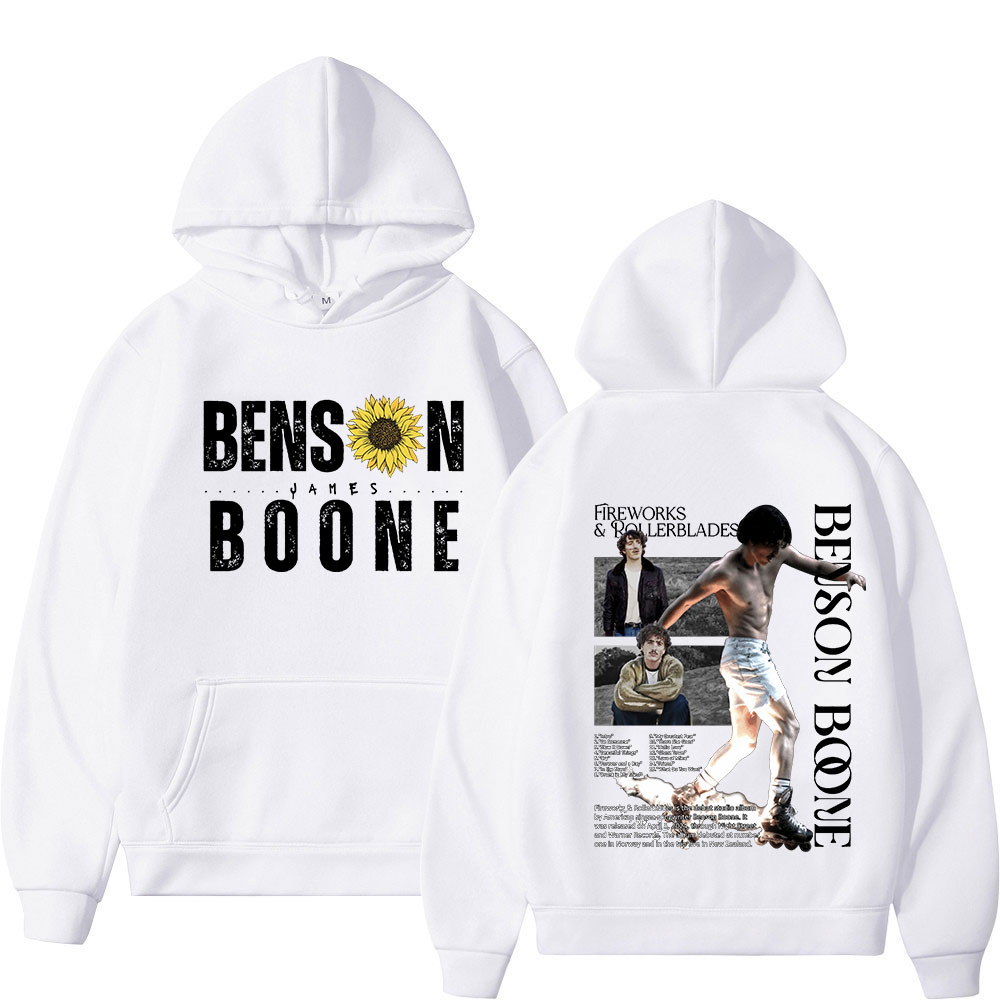 Benson Boone Hoodies Fireworks & Rollerblades 2024 Tour Pullover Herren Damen Mode Langarm Übergroßes Sweatshirt Fans Geschenk