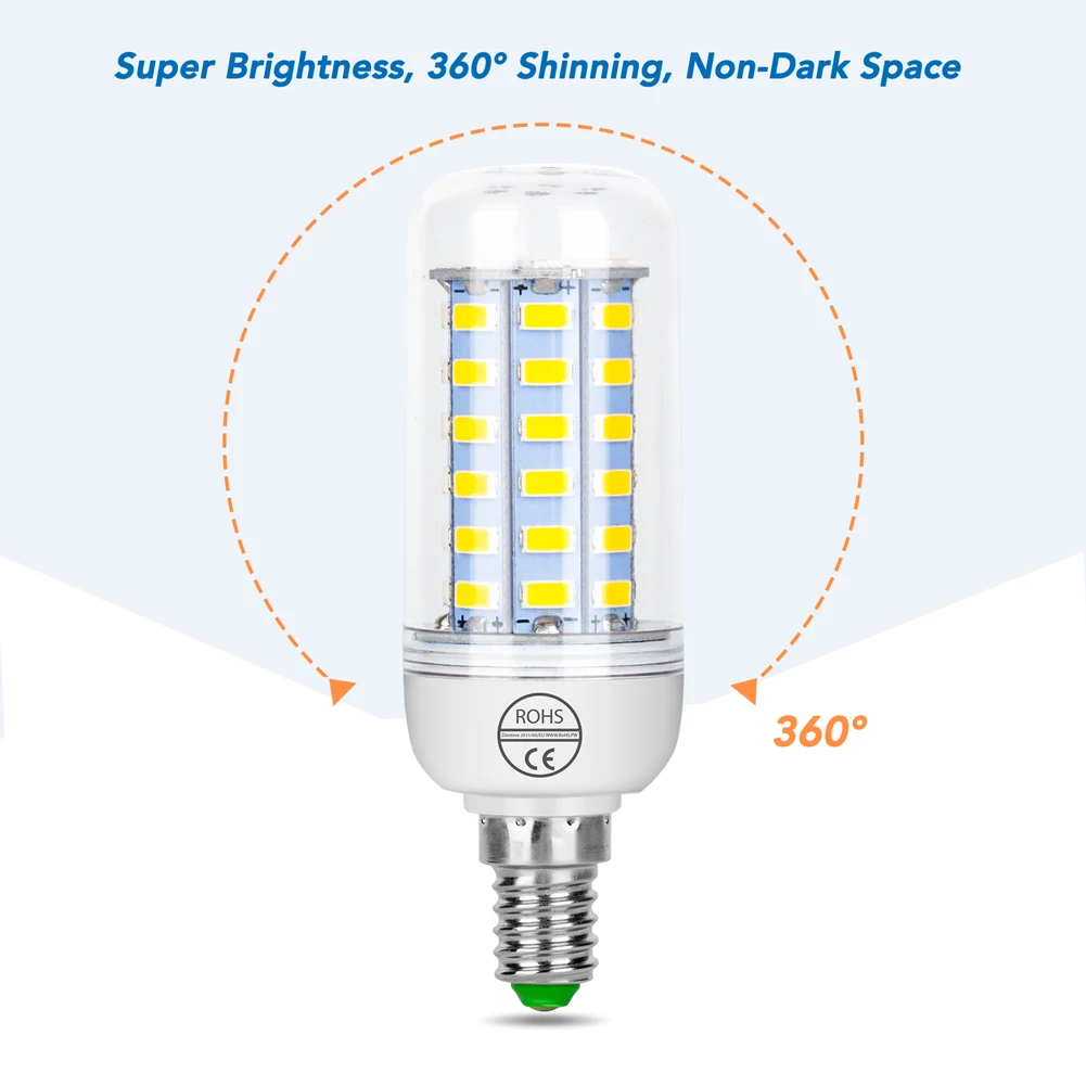 หลอดไฟ E27 LED E14โคมไฟข้าวโพด GU10สปอตไลท์220V หลอดไฟ B22ประหยัดพลังงานหลอด LED สำหรับห้องนั่งเล่นที่บ้าน