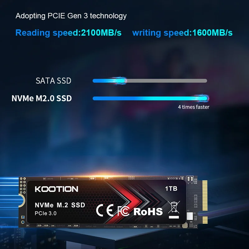KOOTION X15Lite SSD NVMe M2 1 TB 512 GB 256 GB Nvme M2 SSD M.2 2280 PCIe 3,0 x 4 interne Solid State Drives Disk für Laptop Desktop