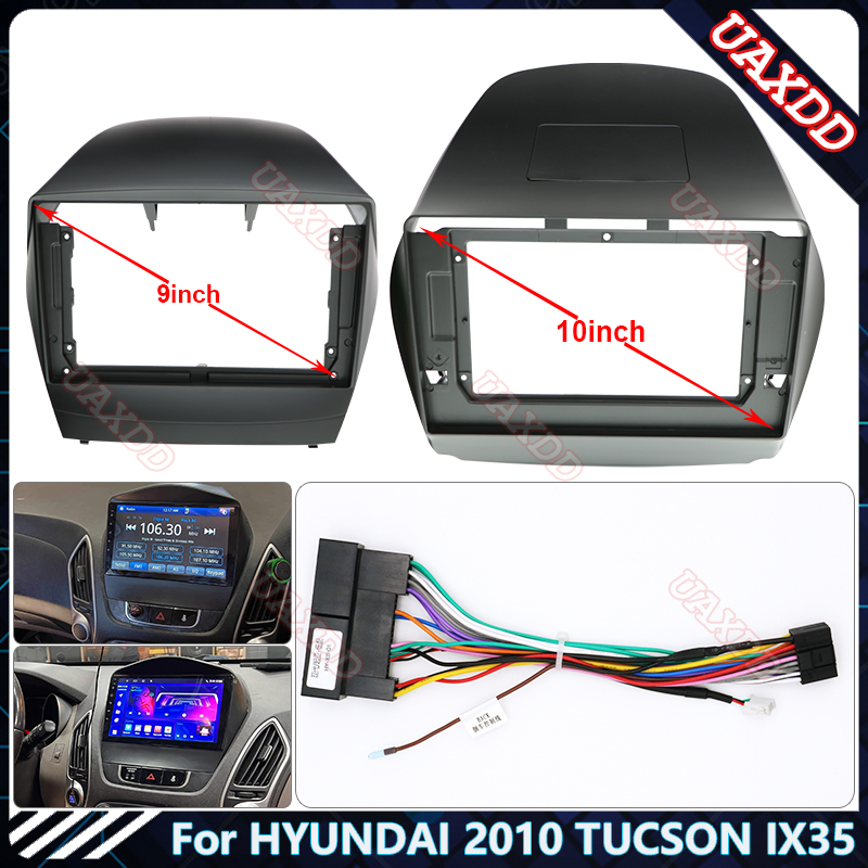 Для HYUNDAI 2010 TUCSON IX35 9/101 дюймов автомобильный радиоприемник пластиковая панель приборной панели установка рамки GPS Android кабели canbus