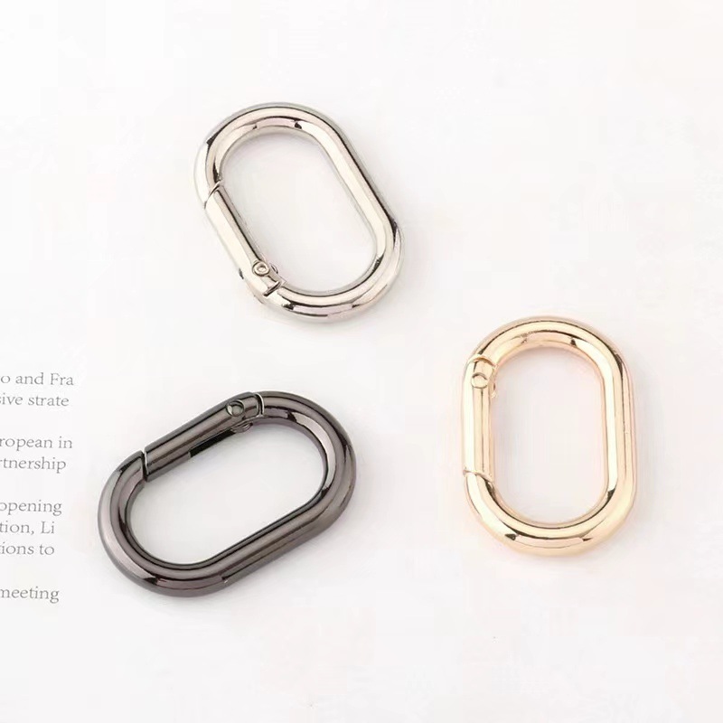 Ovale Feder o Ring Ledertasche Handtasche Riemen Schnalle verbinden Schlüssel ring Anhänger Hunde halsband Schnapp verschluss Karabiner DIY Tasche Zubehör