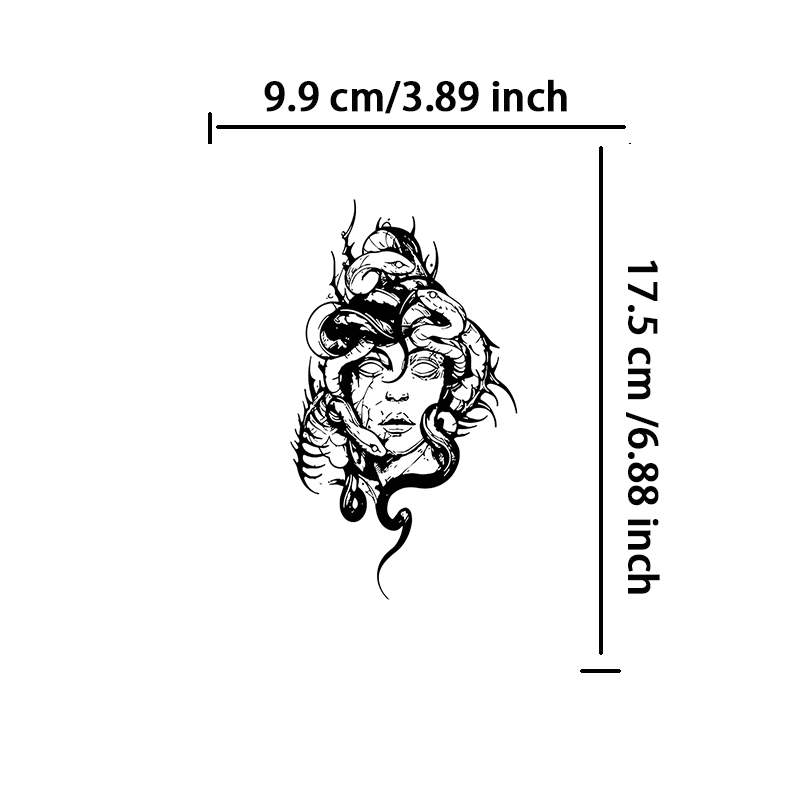 Clearance_รอยสักชั่วคราว Medusa น้ําสมุนไพร Tattoo สติกเกอร์เซ็กซี่ Hotwife ปลอม Tattoo สําหรับผู้หญิงผู้ชายครึ่งแขนหน้าอกกันน้ํา Y2