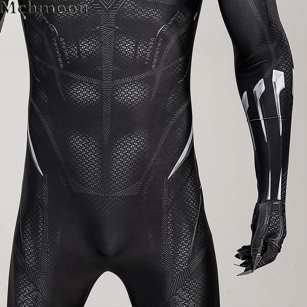 Topeng Kostum Raja Panther Wakanda Jumpsuit AA Pas Badan Halloween Kostum Cosplay Halloween