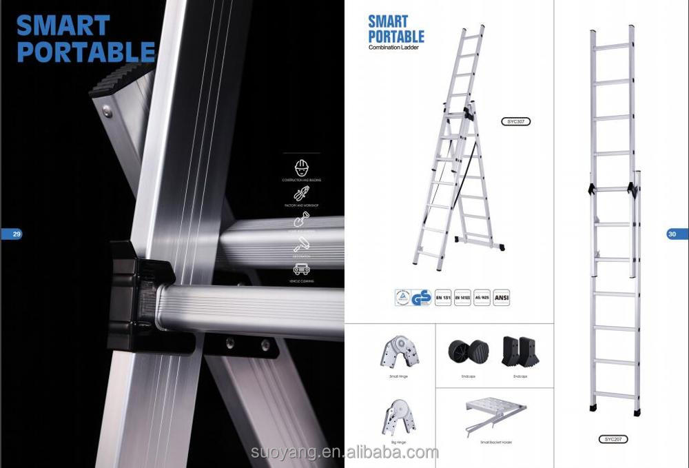Ladder Shelf Combination Ladders Aluminum Industrial Ladders Extension Wood 3*10 3*11 3*12 Steps 1.2*1.3mm 198*46*16cm 1PC *