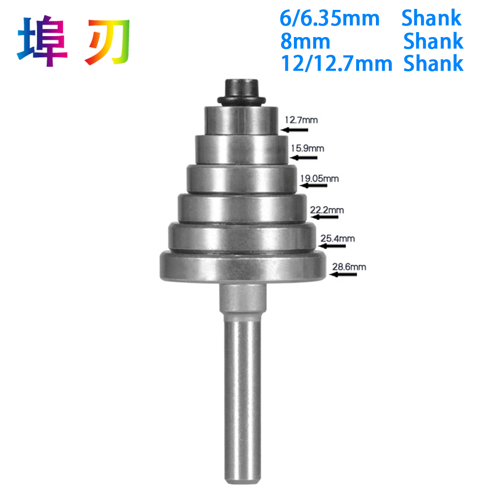 Dao Phay Router Chút Với 6 Vòng Bi-1/2 "H-1/4"-8Mm "Shank gỗ Cắt Tenon Cắt Cho Dụng Cụ Làm Rau Cau
