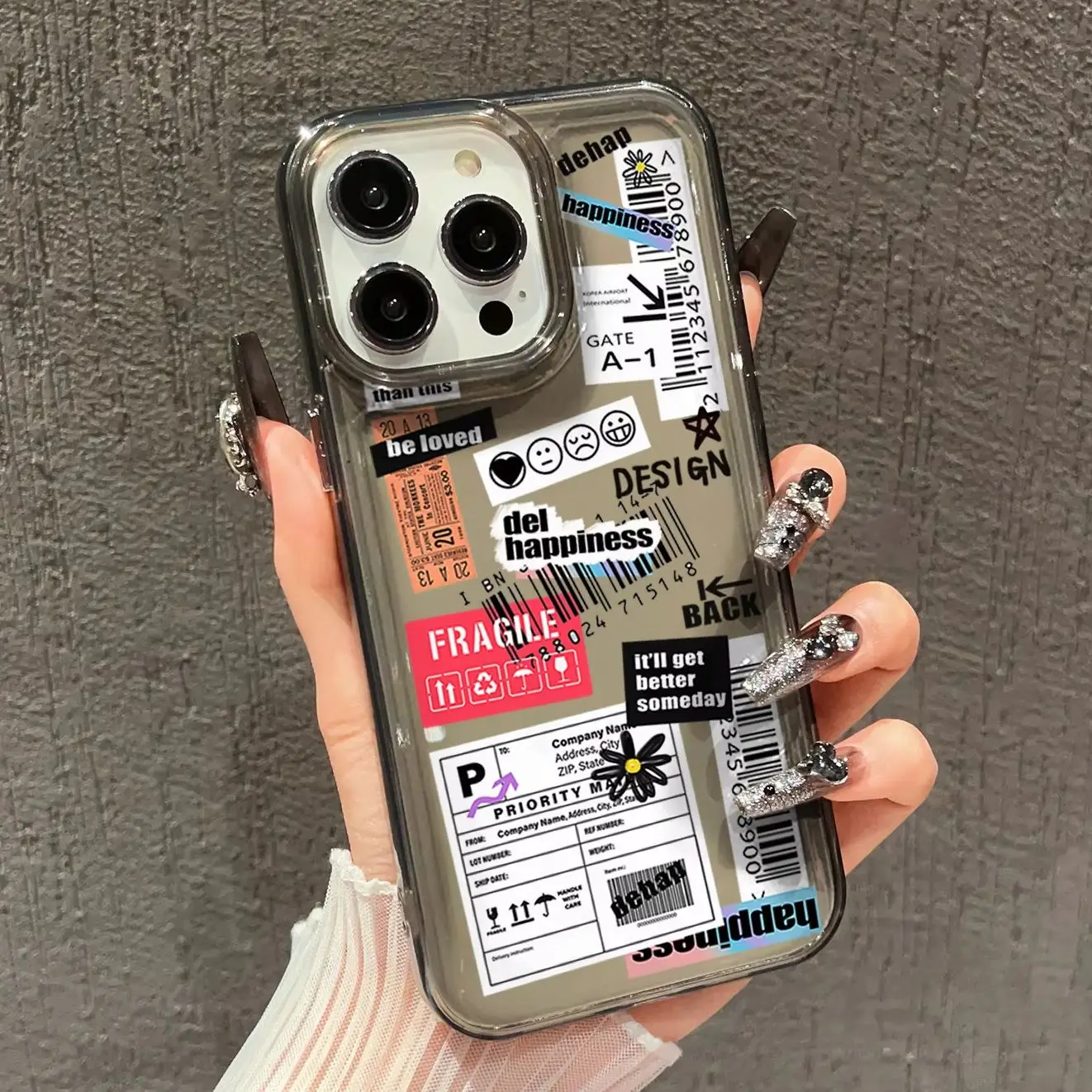 Casing TPU lembut anti guncangan hitam dan putih desain baru, desain netral dengan beberapa untuk iPhone 16 15 Pro Max 14 13 12 11 Plus