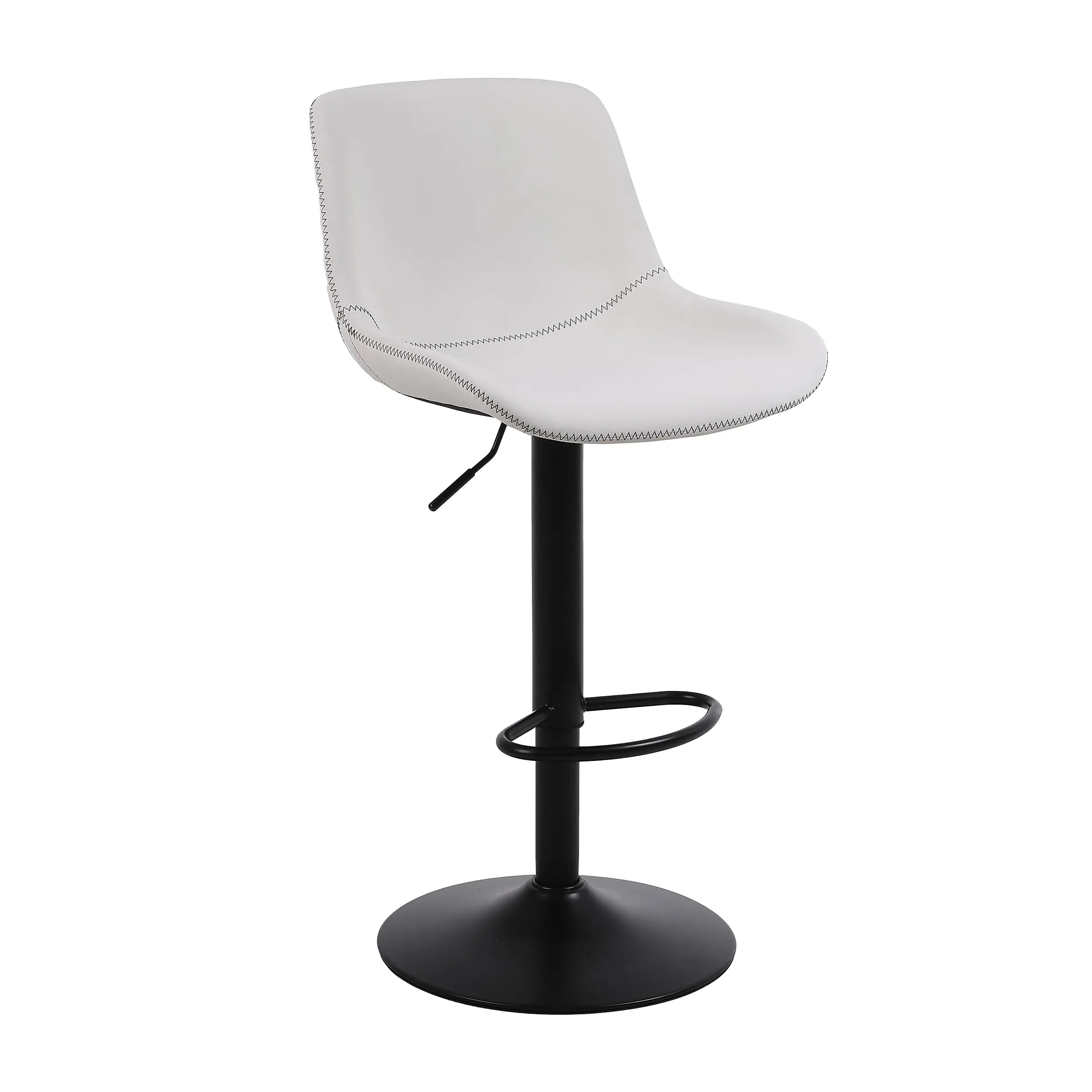 Taburete de Bar, Taburete Giratorio con Respaldo, sillas de Bar Modernas Ajustables, Cor Blanco