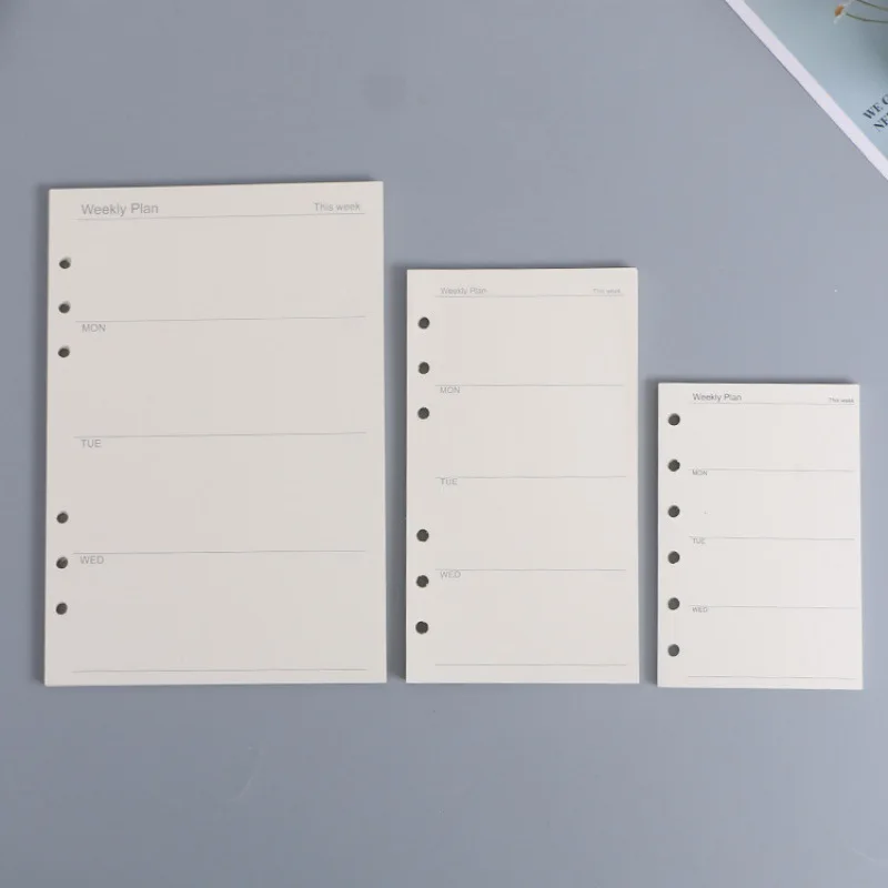 A5 A6 A7 Loose Leaf Notebook Refill Spiral Binder Inner Page Weekly Monthly To Do Line Dot Grid Inside Paper Stationery