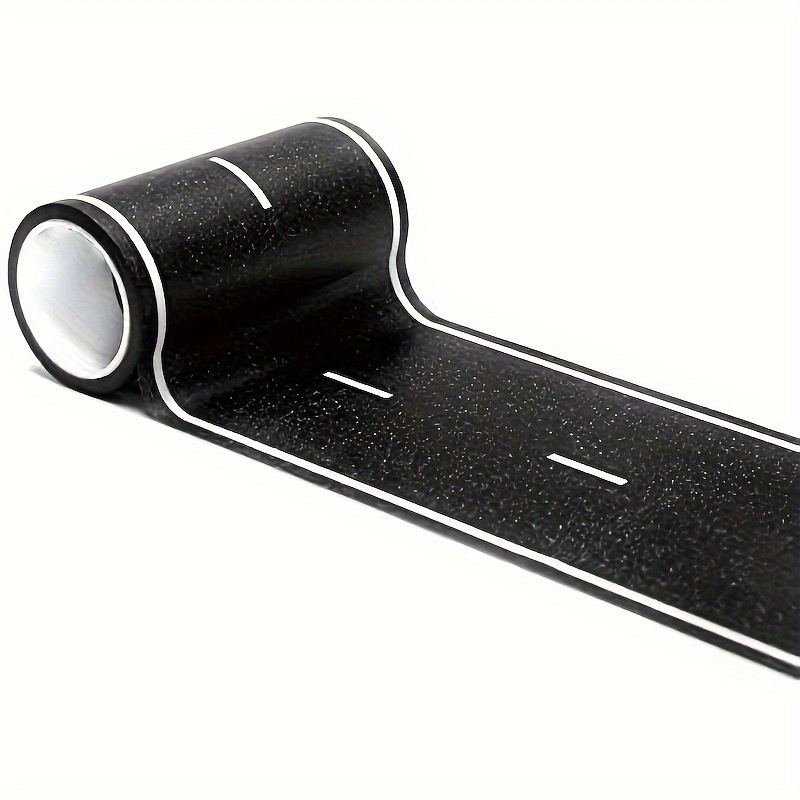 Pegatinas reutilizables de dibujos animados para pista de carretera, cinta negra para decoración de carreras de fiestas, acabado brillante prepegado, temática automática