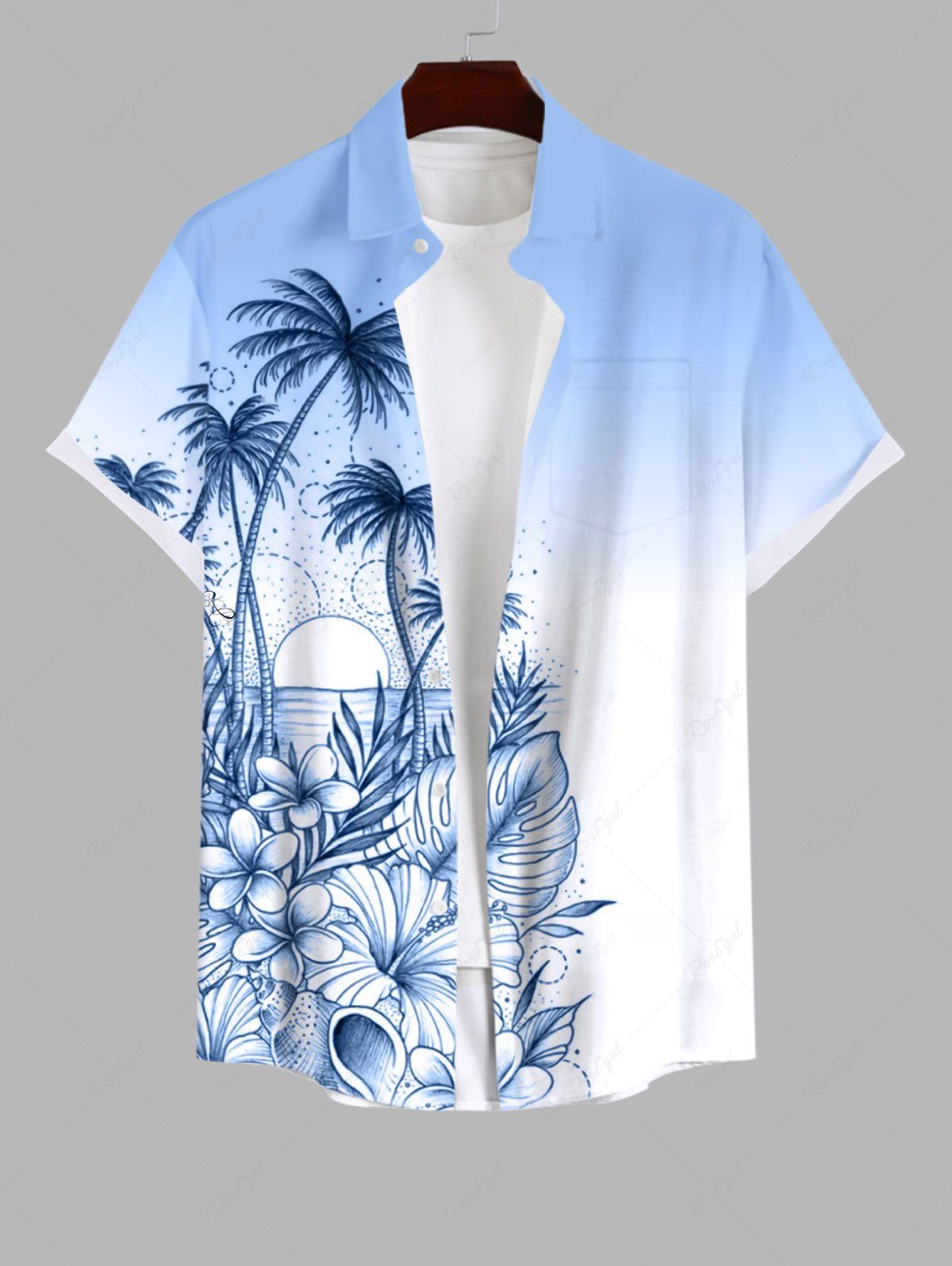 Sommer Plus Size Herrenhemd 3D-Druck Hawaiihemden Button Up Strandurlaub Hemden Kurzarmhemden Freizeithemden für Männer