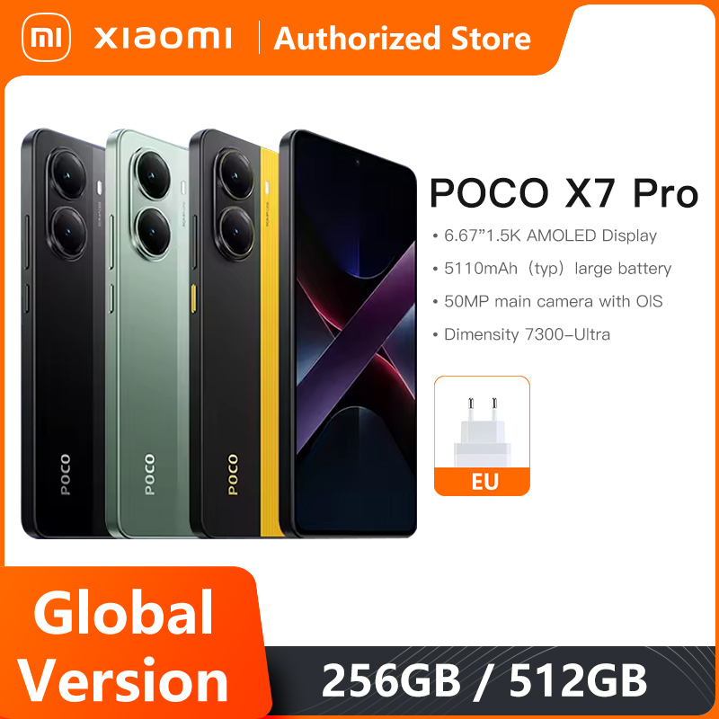 POCO X7 Pro 5G Global Version Smartphone Dimensity 8400-Ultra 6000mAh 90W Charge 50MP camera with OIS 120Hz NFC 6.67" Display