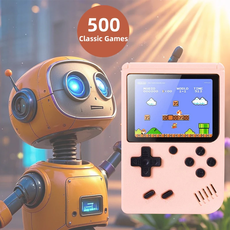 Mini console portatile classica 400 in uno per bambini e studenti, console di gioco portatile macaron nostalgica