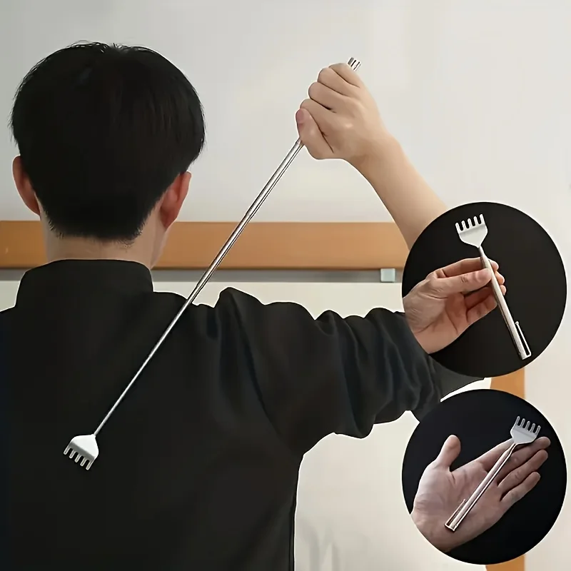 Rascador de espalda extensible para hombres, rascador de espalda telescópico portátil de Metal, masajeador de mano para regalos de cumpleaños y Navidad, 2 uds.