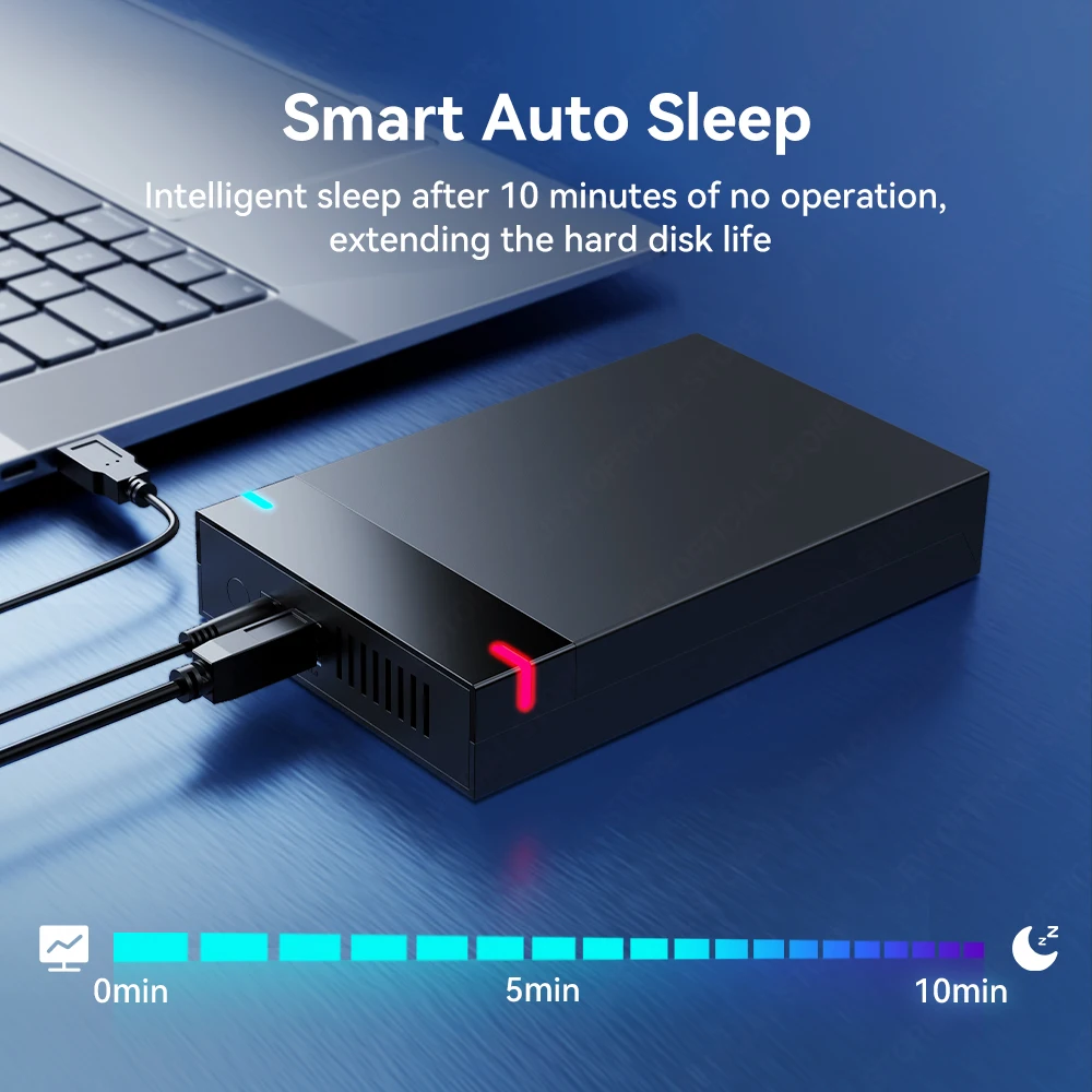 Tool-less 2.5/3.5''（5Gbps）SATA HDD Case Enclosure Converter featuring Smart Auto Sleep,USB3.0 transfer rate for SATA SSDs
