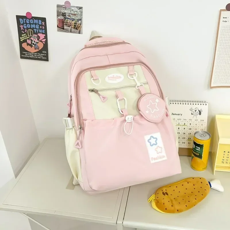 대용량 배낭 Mochilas Escolares 귀여운 소녀 하이 뷰티 배낭, 고등학교 및 중학생, 2024 신제품