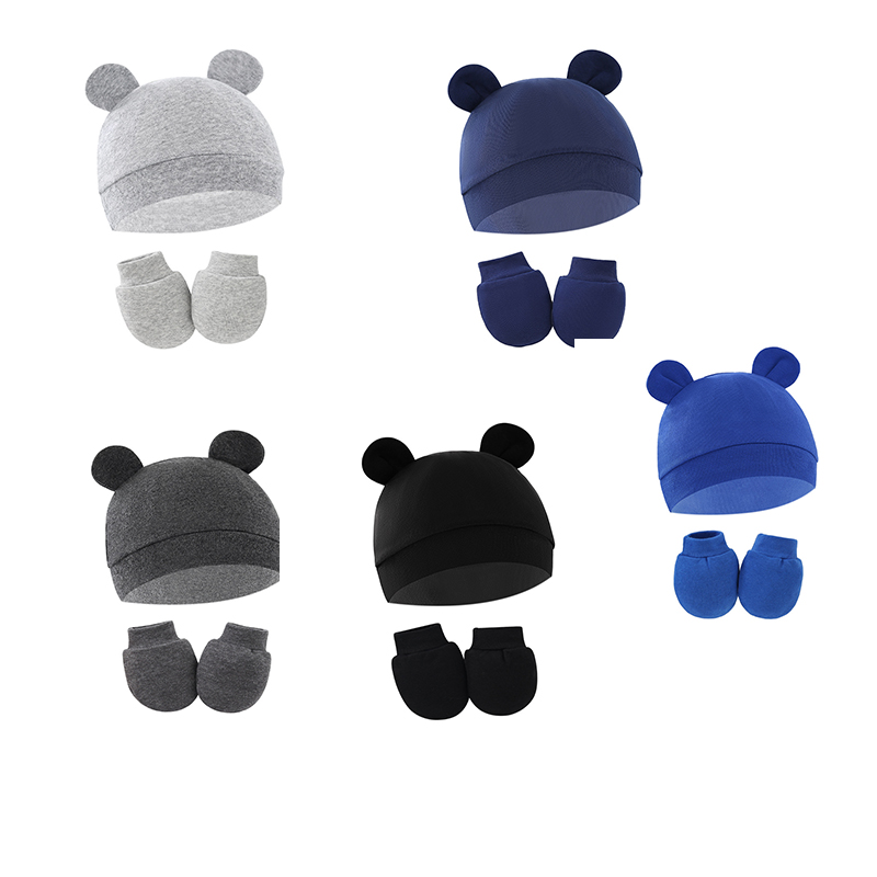 Schattige Baby Hoed Pasgeboren Motorkap Handschoenen Sokken Set Beanie Hoeden Oor Vorm Nieuw Geboren Cadeau Fotografie Rekwisieten Baby Mode Accessoires