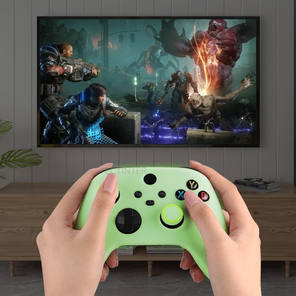 Xbox シリーズ X/S ゲームパッド用保護ケース シリコーン発光グリーン光るカバーシェル Xbox シリーズ S ジョイスティックアクセサリー用
