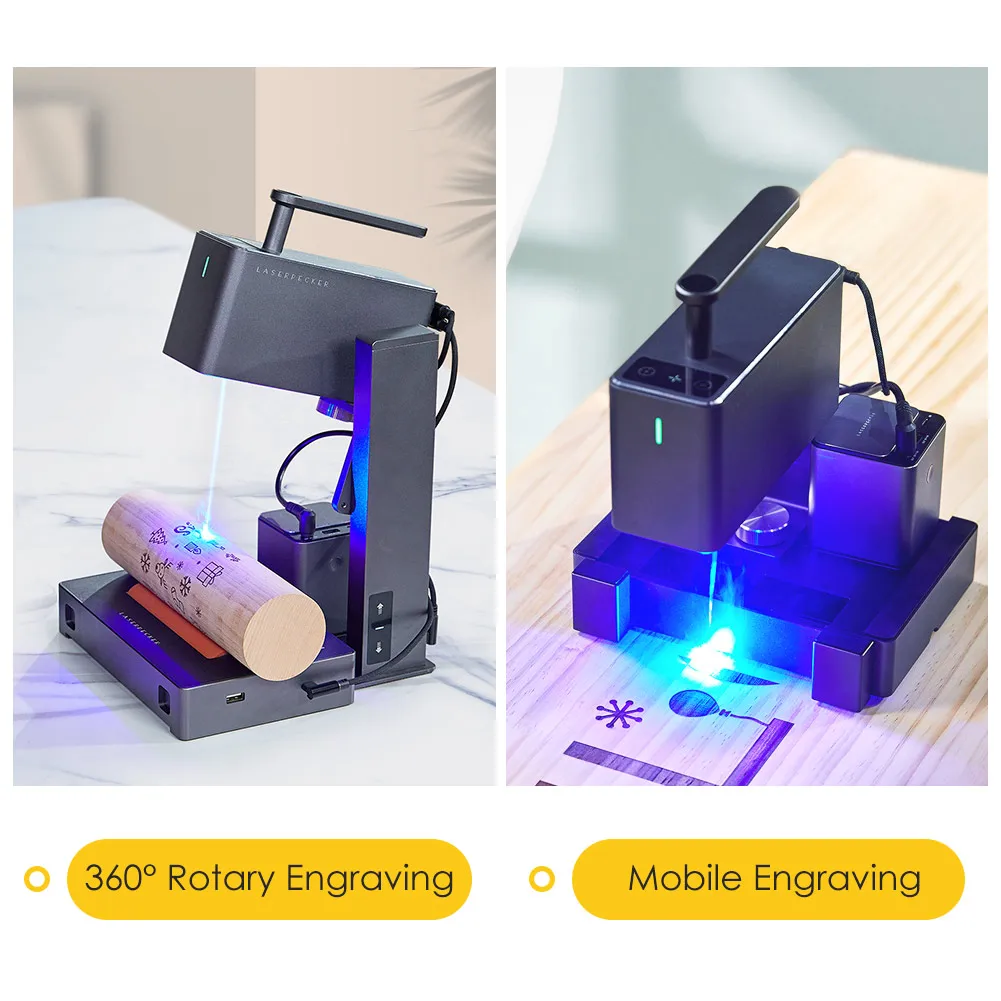 LaserPecker 2 Pro Laser Khắc 60W Tốc Độ Cao Lên Đến 600 Mm/giây 0.05Mm Điểm Độ Chính Xác Khắc Laser Máy