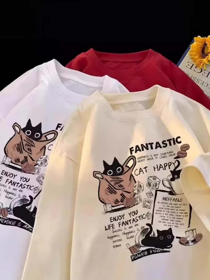 Camiseta retro americana de manga corta, nueva marca de moda de verano, ropa de calle, camiseta holgada informal de manga corta para parejas