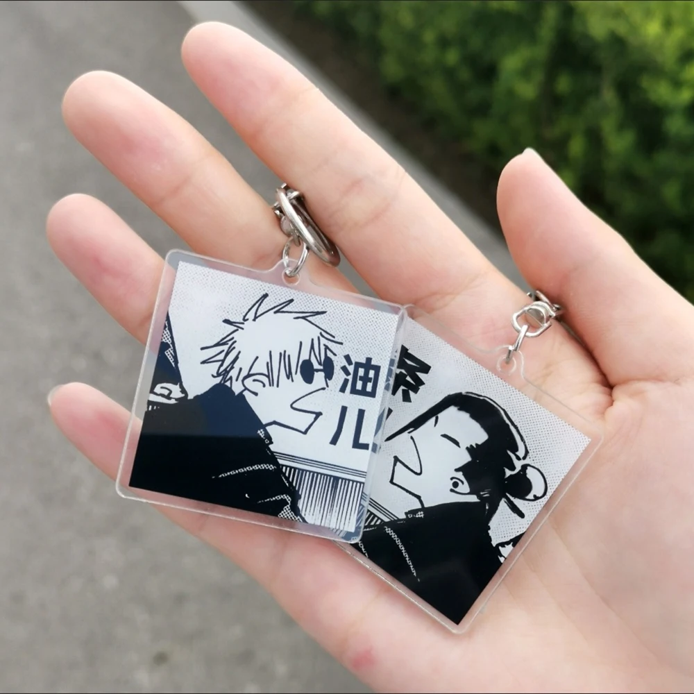 애니메이션 Satoru Gojo Geto Suguru 열쇠 고리 귀여운 가방 배낭 펜던트 아크릴 커플 열쇠 고리 액세서리 ﻿
