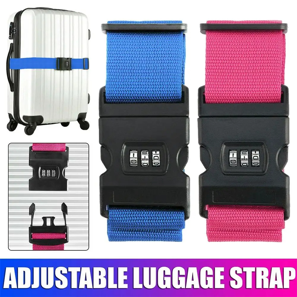Correa de equipaje antirrobo, hebilla de equipaje con contraseña, embalaje ajustable, cinturón de equipaje, maleta, cinturones para maletero, accesorios para bolsa
