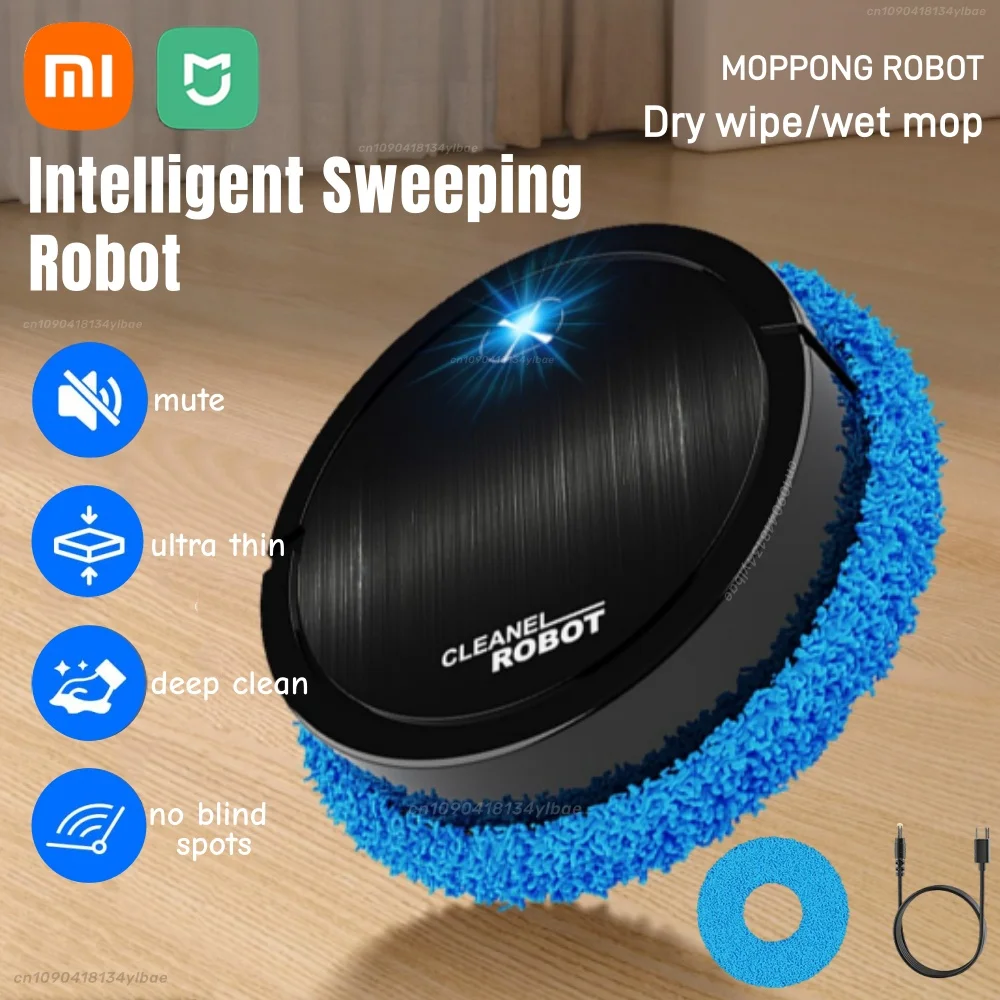 Роботы для мытья полов Xiaomi Бесшумный скребок для пола Чистка влажной и сухой уборки Умный дом Подметание пола Автоматический электрический чистый робот
