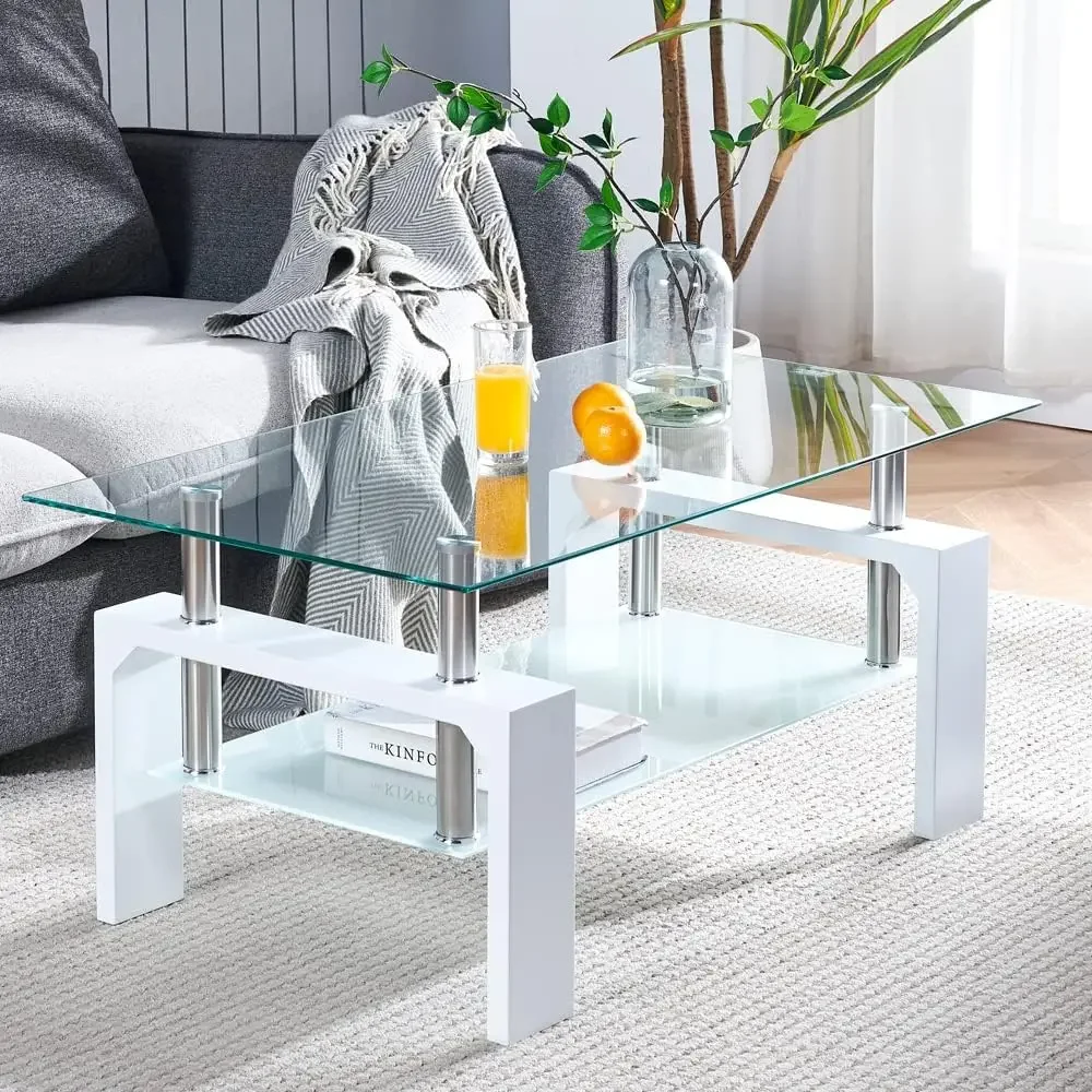 Mesa de café retangular para sala, mesa de chá adequado para sala