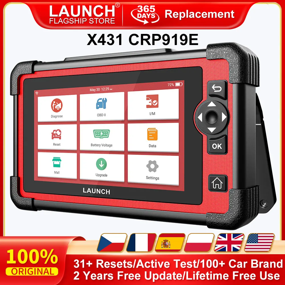 ferramenta scanner automotivo ferramentas de diagnóstico Lançamento x431 crp919e ferramentas de diagnóstico do carro obd obd2 scanner tpms canfd doip código ativo ecu 31 reset 2 anos atualização gratuita