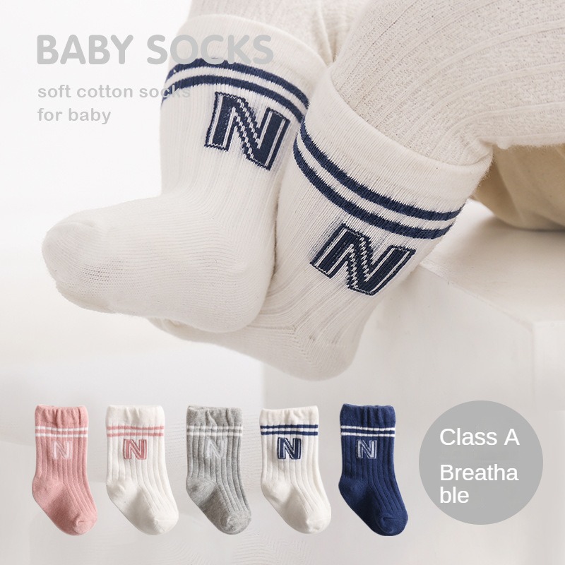 Calzini per neonate Calzini antiscivolo per bambini Calzini per ragazzi carini Mather Kids Calzini in cotone morbido bianco tinta unita Vestiti per bambini