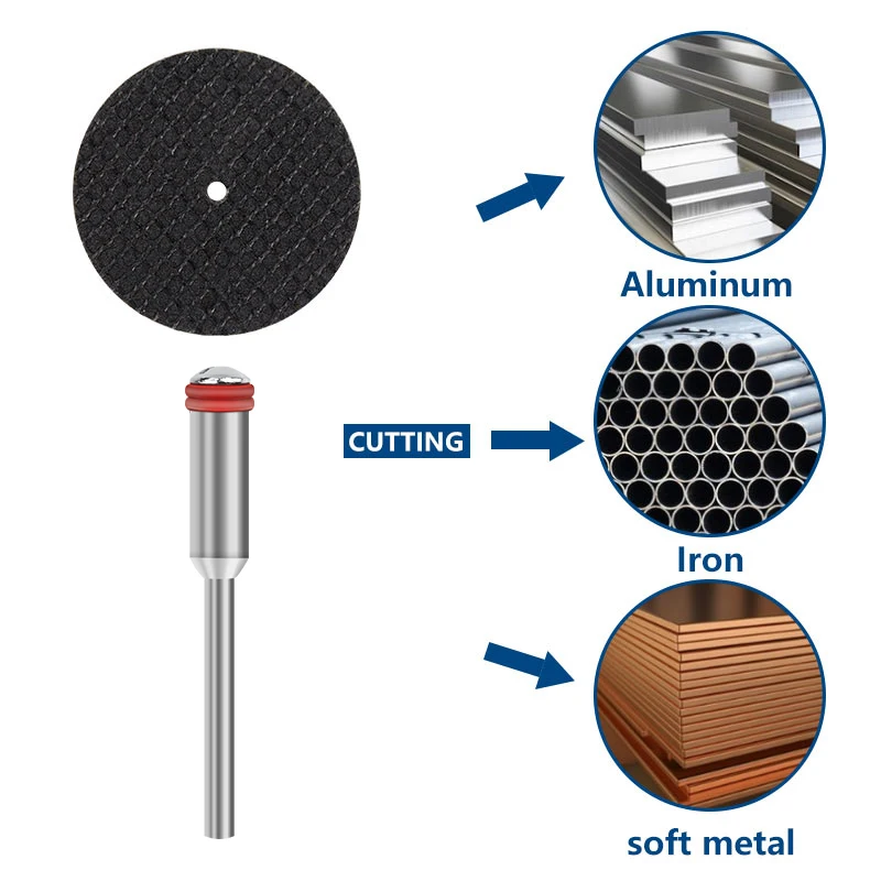 CMCP 101/102pcs แผ่นตัดโลหะสําหรับเครื่องบด Dremel โรตารี่เครื่องมือใบเลื่อยวงเดือน Mandrels แผ่นตัดขัด