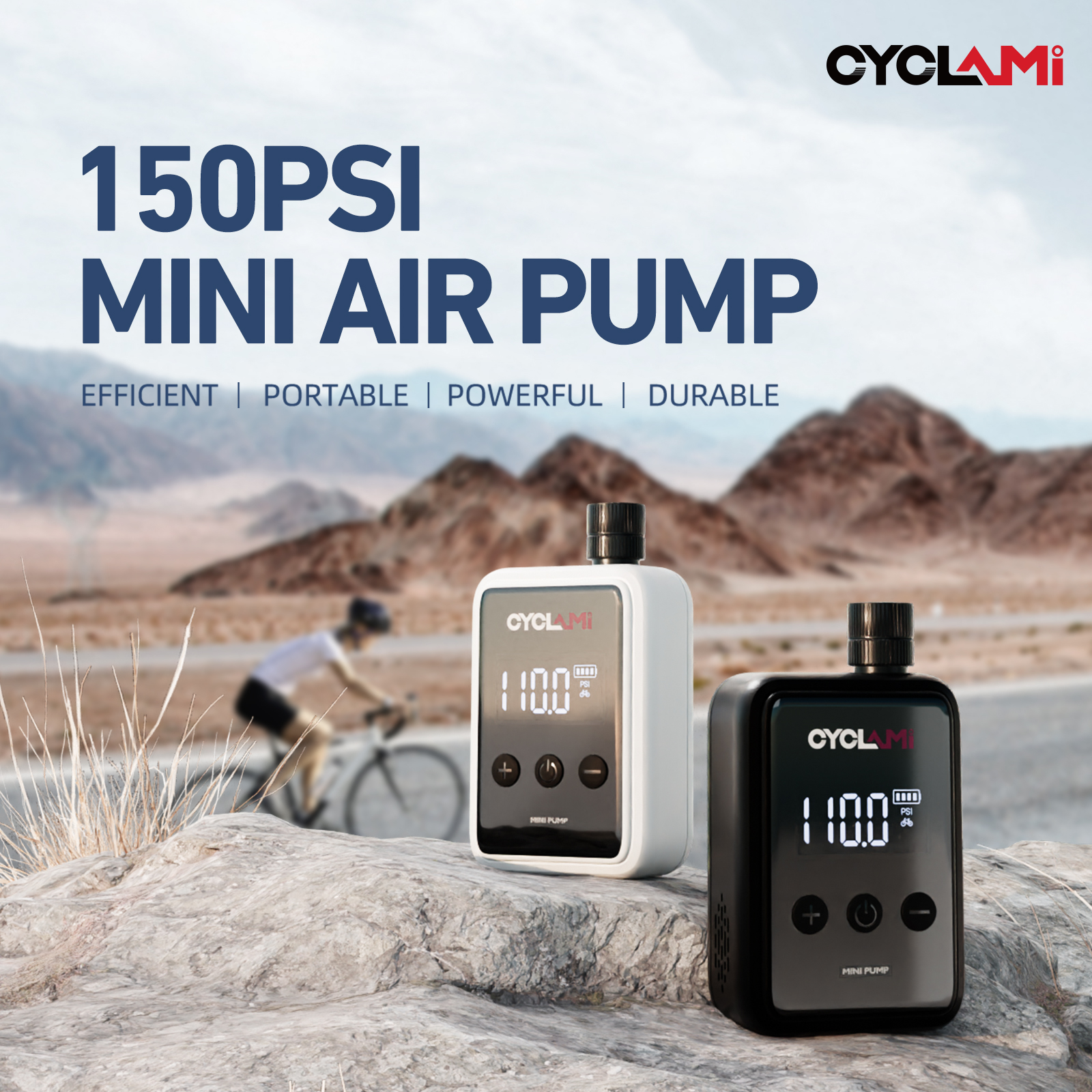 150PSI แบบพกพาจักรยานปั๊มลมไฟฟ้า Schrader Presta วาล์วแผนที่ MINI Fast ชาร์จคอมเพรสเซอร์ยาง Inflator CYCLAMI