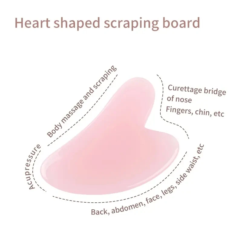 เครื่องนวดหน้าและคอลูกกลิ้งเรซิ่นความงามขูด Double-ended Massage Stick เพื่อปลดบล็อกและผ่อนคลาย Non-Rose Crystal Jade