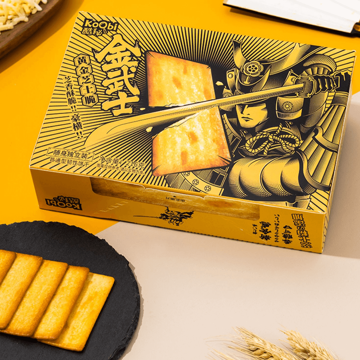 [5Packs] Koobi Cheese Crisp Cookies , Golden Samurai Rock Grilled , 7.62 oz*5Packs