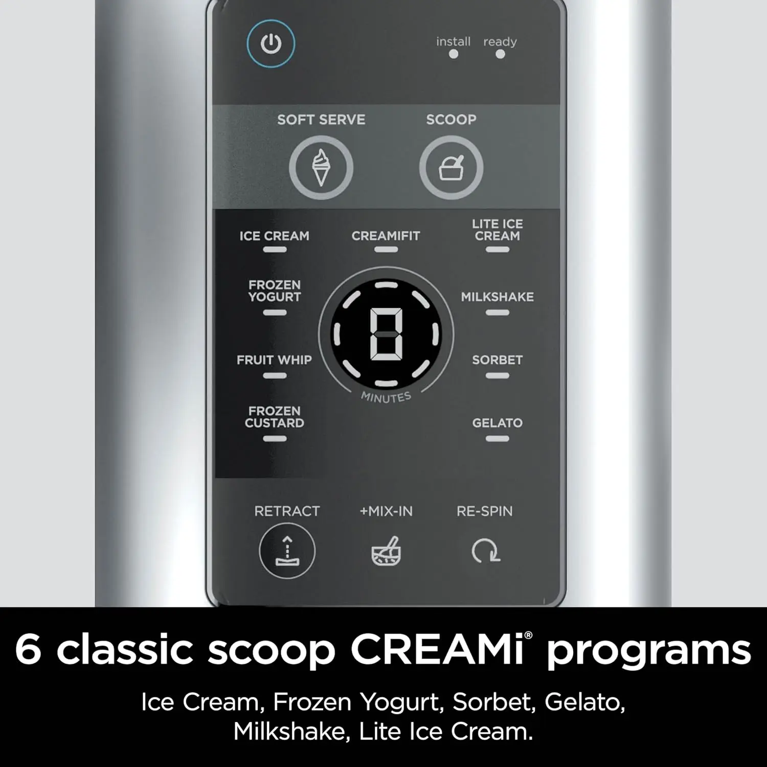 CREAMi Ice Cream and Soft Serve Maker, Sorbet, Milkshake, Frozen Yogurt, Low Calories Program & More, 13-in-1, Soft Serve Handle