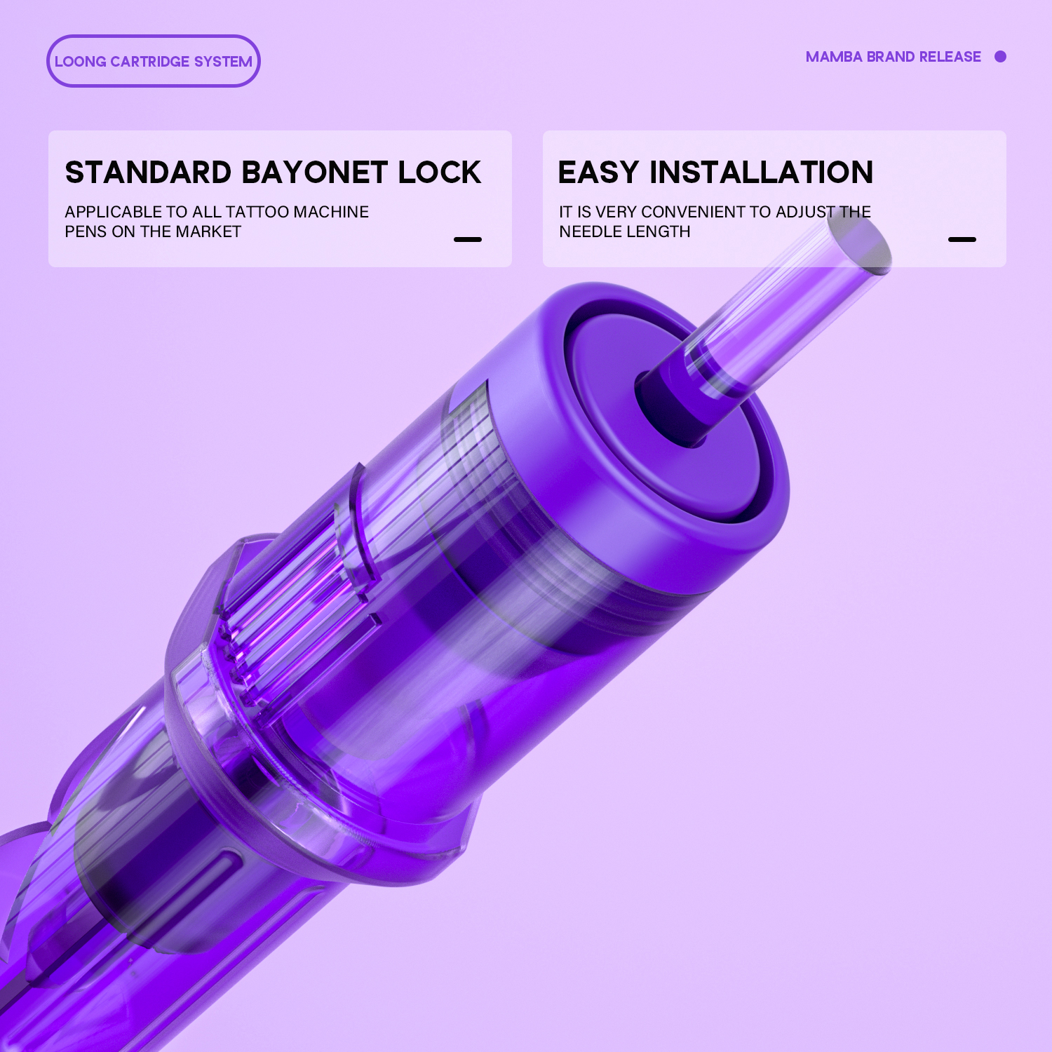 MAMBA LOONG 10 Uds cartuchos de agujas de tatuaje redondo Linder 0,30 MM/0,35 MM membrana esterilizada desechable agujas de tatuaje de seguridad