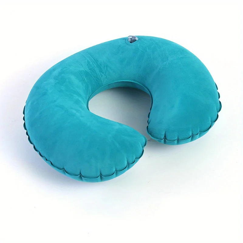 Almohada inflable en forma de C, almohada de viaje para el cuello, cojín redondo portátil, 1 Uds.