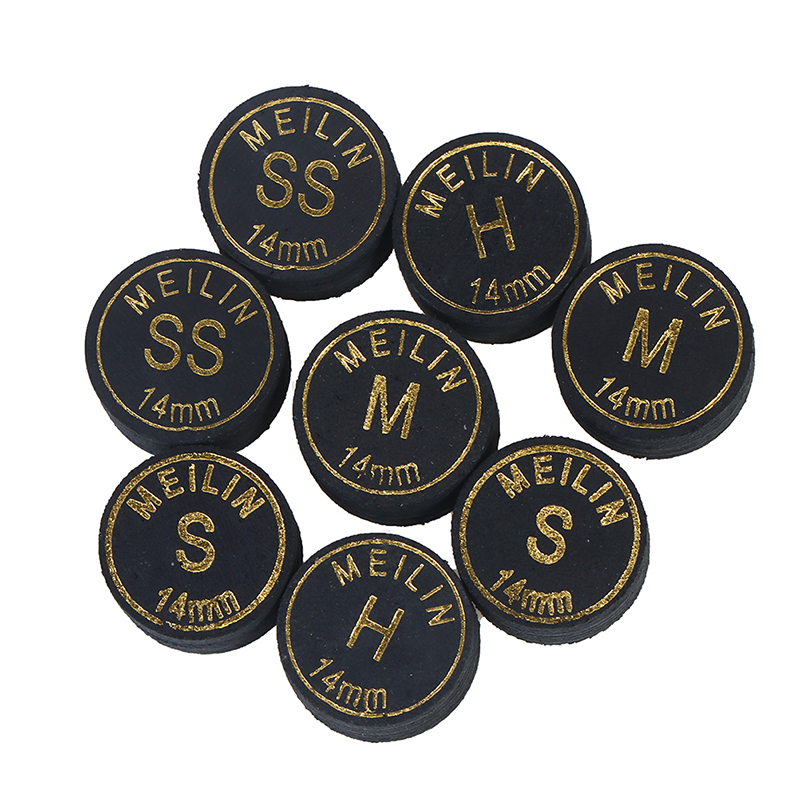 2 stks/partij 14mm Japanse Multi-Ply Heads Zwart Goud Professionele Fancy Negen-Ball Cue Head Snooker Biljart hoofden Harde Zachte Hoofden