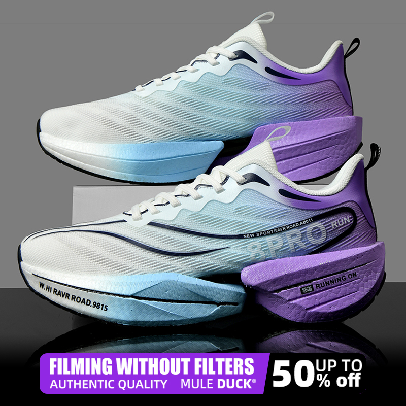 Zapatillas deportivas especiales con placa de carbono para correr, zapatillas deportivas antideslizantes cómodas y transpirables con cojín de aire para maratón para hombre y mujer